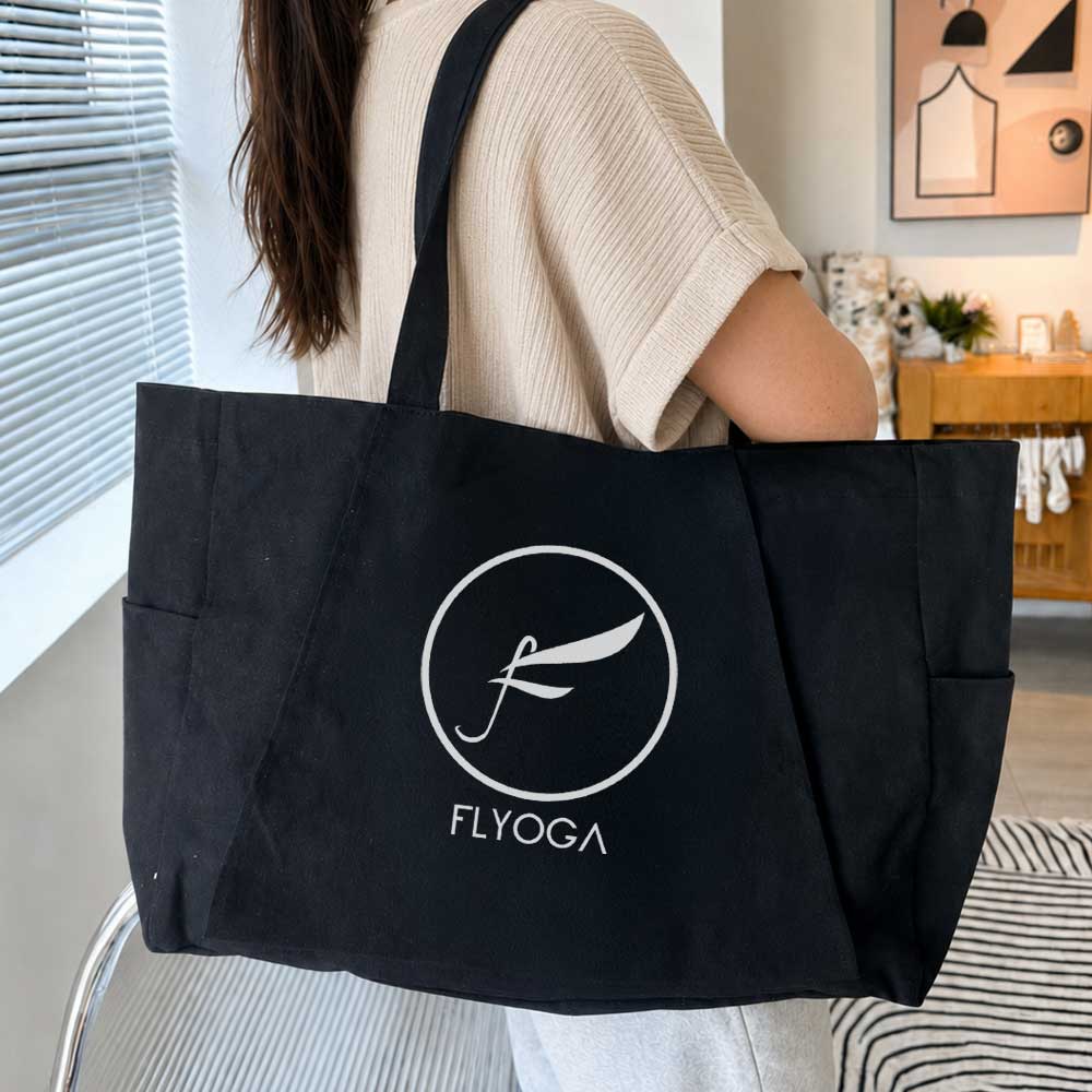 Custom Logo Canvas Yoga Mat Tote Bag with Side Pockets - Product Image 4