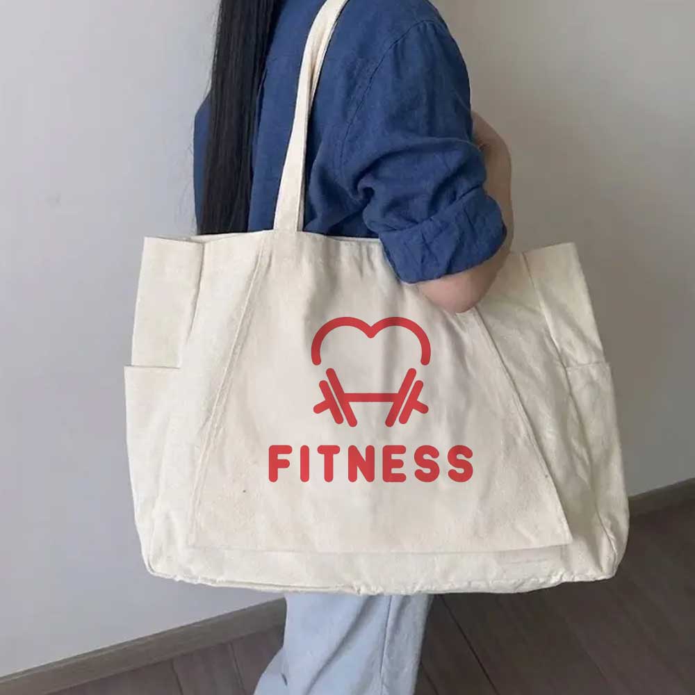 Custom Logo Canvas Yoga Mat Tote Bag with Side Pockets - Product Image 5