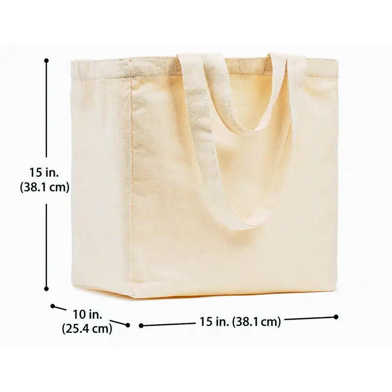Custom Logo 12oz Boxed Canvas Tote Bag with Inner Pocket - Product Image 5