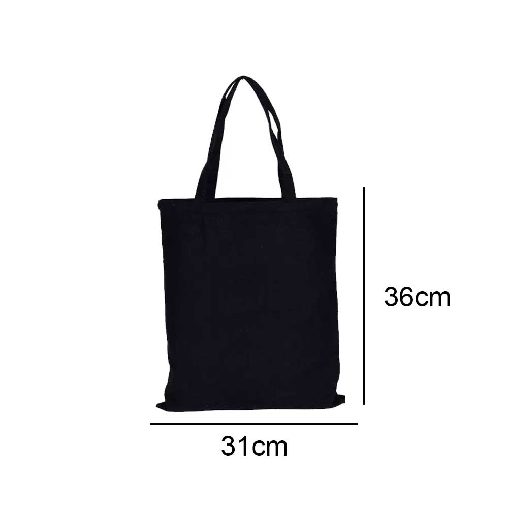 Custom Logo 12oz Cotton Canvas Tote Bag 12x14in - Black