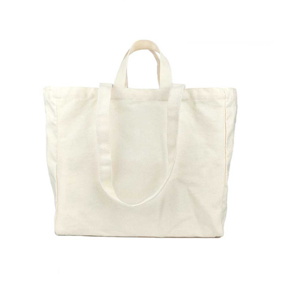 Custom Logo 12oz Boxed Canvas Tote Bag with Inner Pocket - Natural