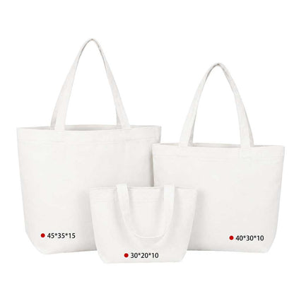 Custom Logo 12oz Canvas Tote Bag with Bottom Gusset - White
